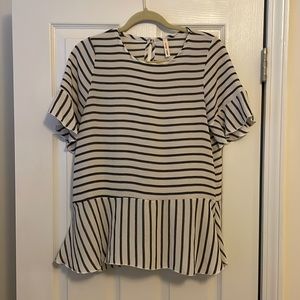 Black and Whits stripped peplum top